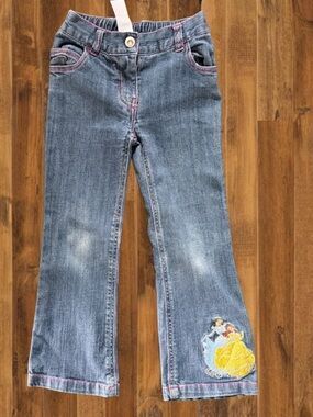 Vintage Disney Princess Denim Jeans Belle Embroidery Size 5